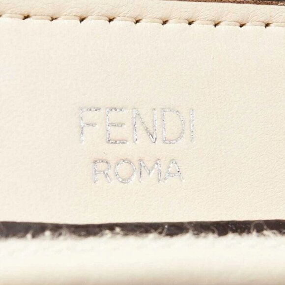 Fendi White Quilted Lambskin Leather Dotcom Click Small Shoulder Bag - 8BN299 - Picture 3 of 12